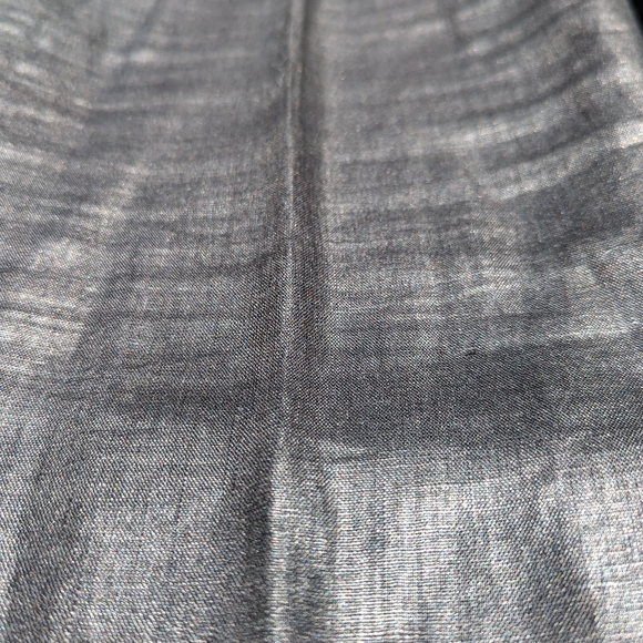 Anne Klein Size 10 100% Linen Shiny Metallic Black Pants - Picture 6 of 7